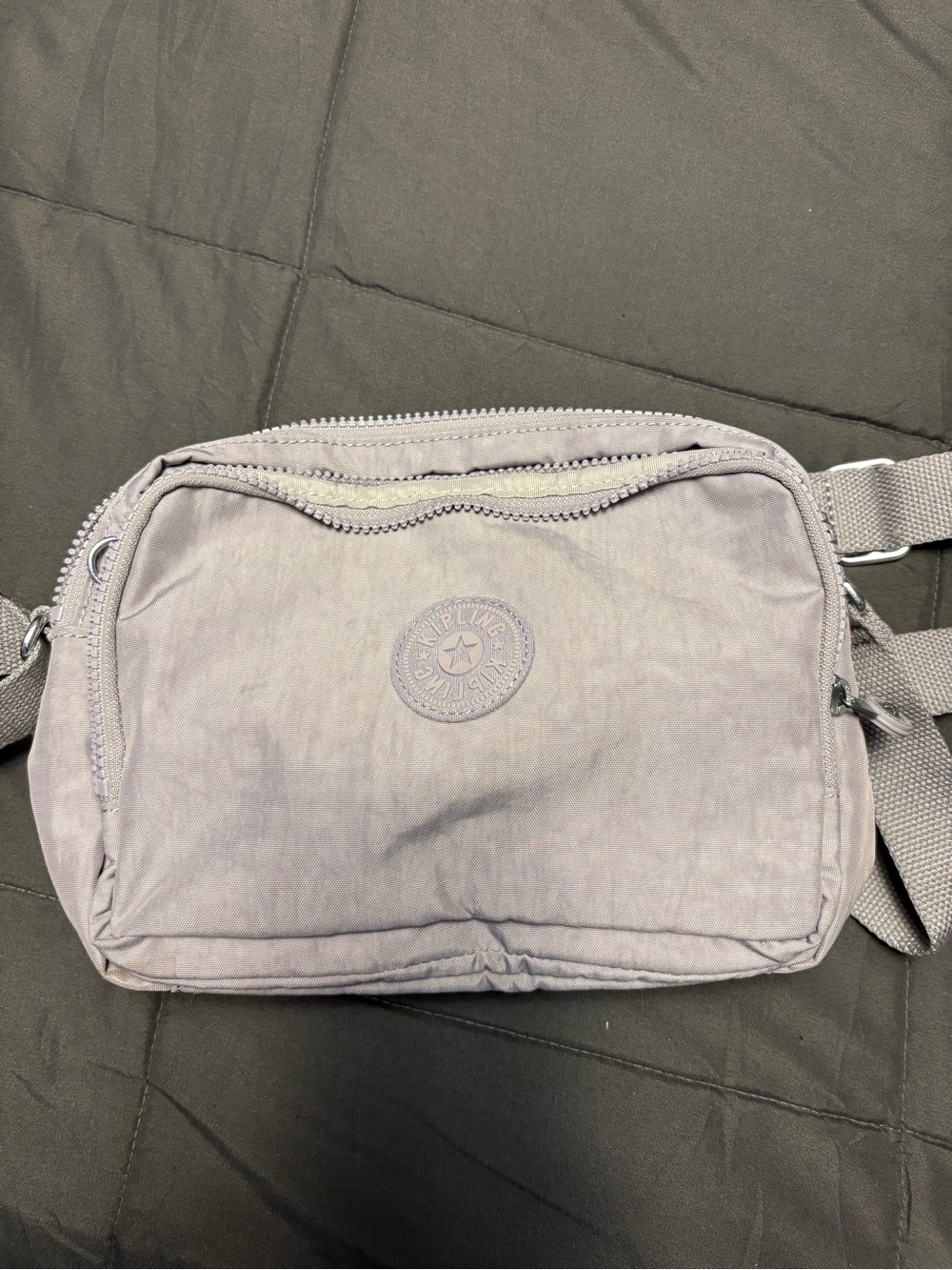 Kipling Small Crossbody Belt Bag in Light Gray